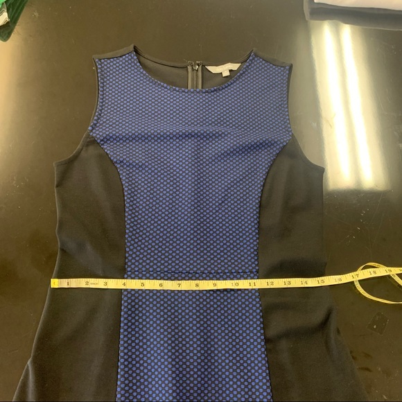 Black with blue polka sleeveless dress - Picture 10 of 12